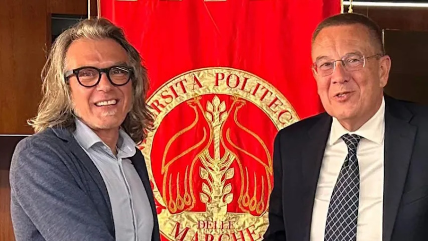 Enrico Quagliarini con il Rettore uscente Gian Luca Gregori