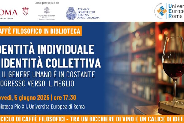 Nuovo appuntamento dei Caffè Filosofici all’Università Europea di Roma La locandina dell'evento