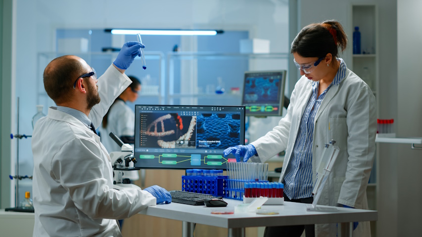 immagine di archivio, di un laboratorio per la ricerca scientifica