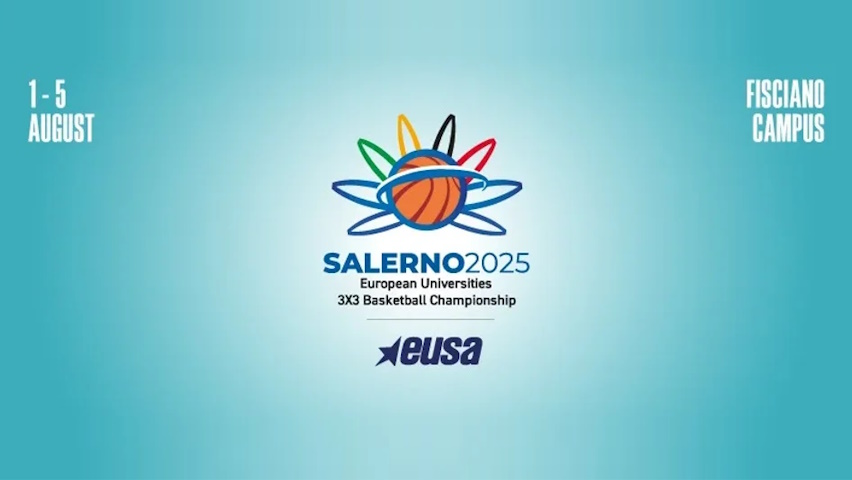 Grafica dei Campionati Europei Universitari di Basket Salerno2025