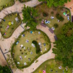 Veduta aerea di un parco urbano